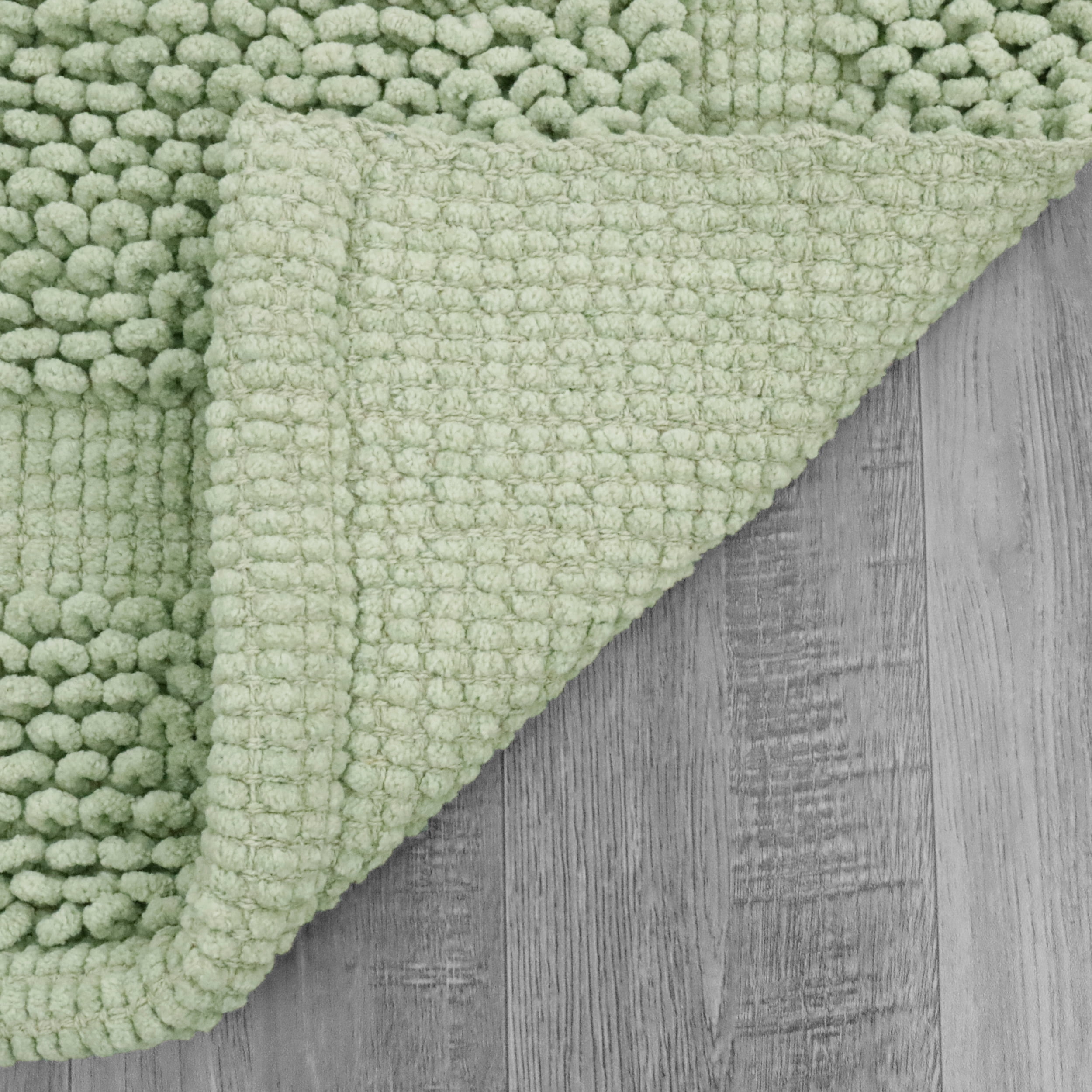 Jean Pierre New York Sophie Border 100% Cotton Bath Mat - Non-Slip Bath Rug - Sage Green - 20" x 32"