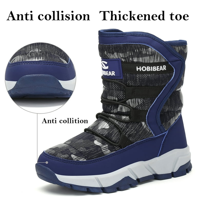 Mishansha Girls Boys Waterproof Snow Boots Blue 9.5 Toddler