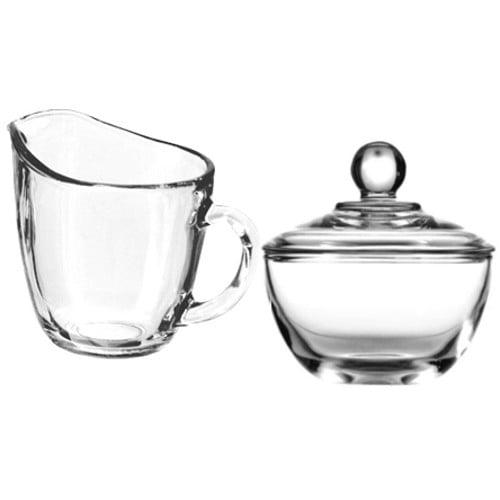 Anchor Hocking Presence Glass Sugar Bowl and Creamer Set - Walmart.com