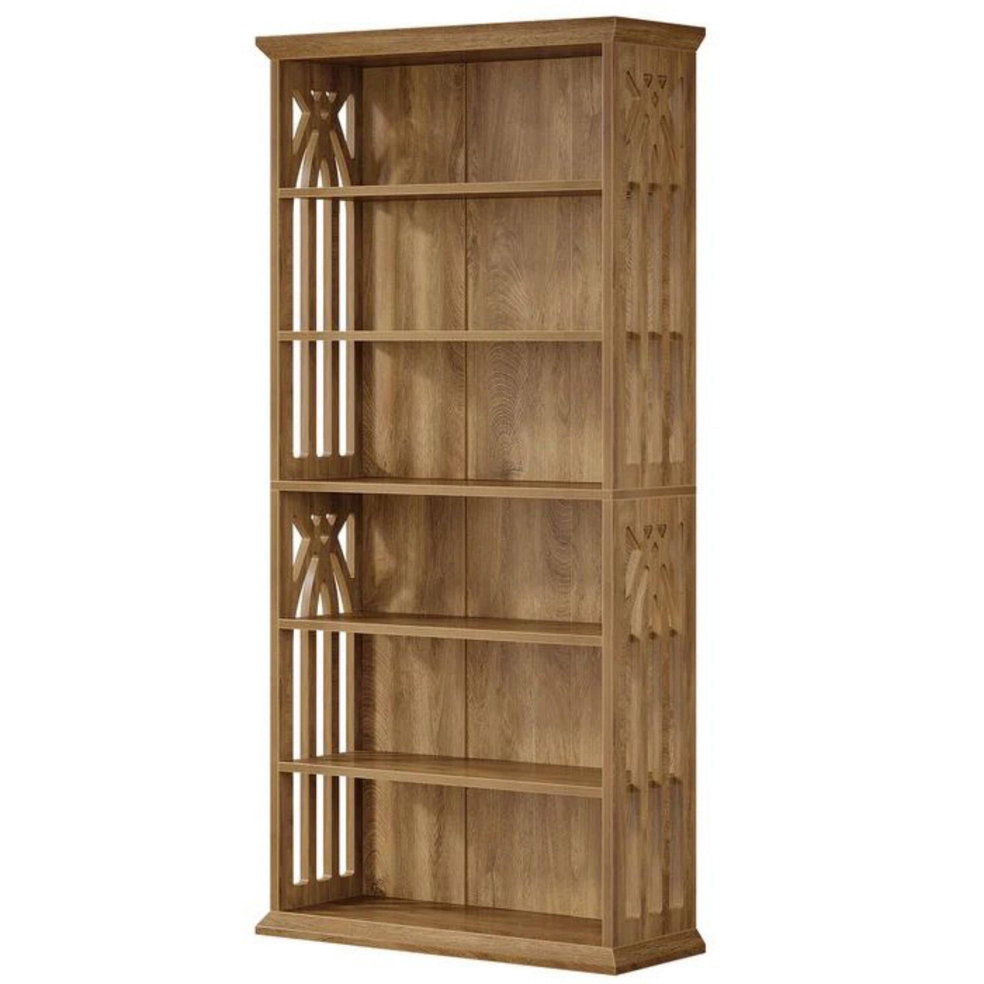 75 Inch 6 Tier Bookcase with Display Shelves and Storage Etagere