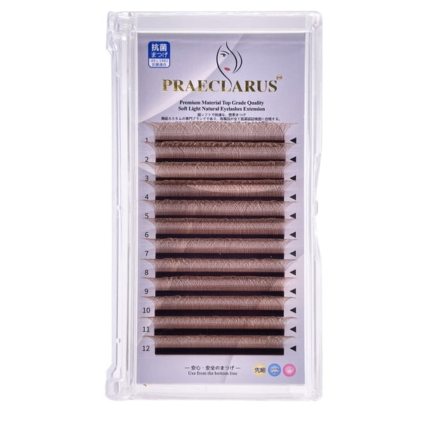 PRAECLARUS Café Color 3D W Forma Extensiones De Pestañas Premium Volumen Ventiladores Prefabricados En De Falso LasheThickness 0.07mm Tejido A Mano Natural Suave Visón Piel 3D Trébol Lash De