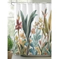 thumbnail image 2 of Fsddascl Vintage Leaves Floral Shower Curtain Set - Standard 72" x 72" Washable Bathtub Curtain with 12 Hooks, Farmhouse Botanical Flowers Waterproof Fabric Stall Shower Curtains for Bathroom, 2 of 6