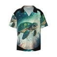 thumbnail image 5 of Picia Watercolor Turtle5 Men's Linen Shirts Short Sleeve Cuban Beach Shirts Casual Shirts Button Down Shirt for Men Beach Summer Wedding Shirt-X-Large, 5 of 7