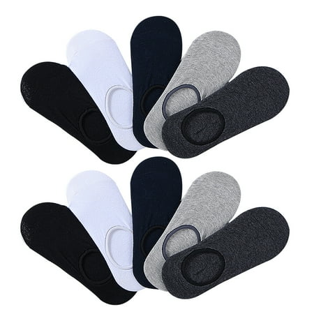 

10 Pair Summer Cotton Socks Non-slip Shallow Boat Socks Invisible Socks for Men Boys (Random Color)