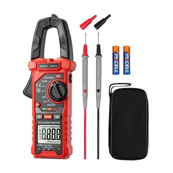 Pinza amperimétrica AstroAI CM2KOR, comprobador de voltaje AC/DC de 2000 conteos