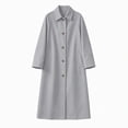 thumbnail image 5 of TGSLY Long Trench Coat for Women Lightweight Collared Single Breasted Button Outerwear Loose Casual Solid Color Long Sleeve Jacket with Pockets L, 5 of 10