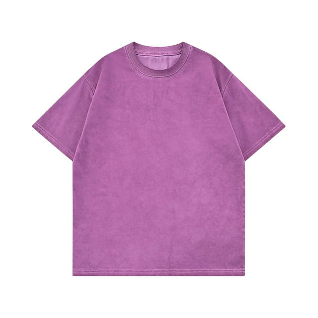 pstuiky camisetas de manga corta para hombre, Camisas casuales vintage de color liso con cuello redondo y manga corta para hombre camisas casuales para hombre xxl