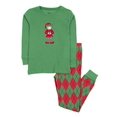 thumbnail image 1 of Pyjamas pour Enfants et Tout-Petits Garçons Filles 2 Pcs pj's 100 % Coton Elf Argyle Rouge & Vert (Taille 2 Ans), 1 of 1