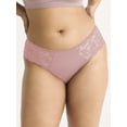 thumbnail image 3 of Joyspun Women's Microfiber and Lace Hipster Panties, 3-Pack, Sizes XS-3XL, 3 of 8
