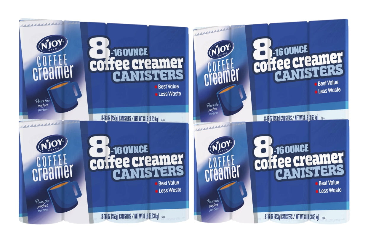 4 Pack N'Joy NonDairy Coffee Creamer, 16 fl oz, 8 Count (32
