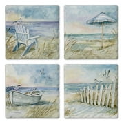 Thirstystone "Coastal Sanctuary" 4-Pack Assorted Tumbled Tile Coasters