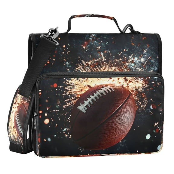 ALAZA Zipper Binder Bag Cool Football 3 Ring File Folder Binder Organizer Bag