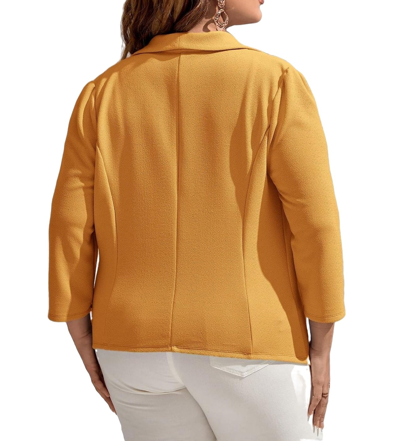Mustard yellow plus size blazer best sale