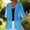 #0046-Blue, variant on Womens Chiffon Cardigan, Solid Lightweight Open Front Blouse, Soft Sheer Layering Top, Casual Summer Jacket Gift