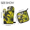 thumbnail image 2 of Yayeee Oven Mitts and Pot Holder Set of 4 Heat Resistant Kitchen Gloves Baking Hot Pad, Yellow Flowers, 2 of 5