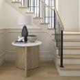 thumbnail image 2 of Enzo Marble Tabletop w/ Fluted Light Wood Base Foyer Accent Table, 2 of 6