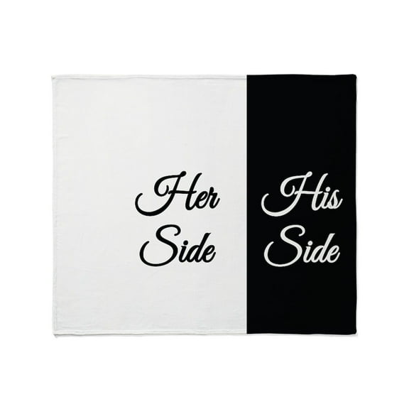 CafePress - Her Side/His Side Throw Blanket - Soft Fleece Throw Blanket, 50"x60" for All Ages