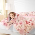thumbnail image 4 of Homewish Girls Pink Flower Bedding Comforter Set, Chic Fashion Floral Twin Comforter Sets, Romantic Valentine's Day Reversible Bedding Set, Super Cozy Room Decor, 2pcs, 4 of 8