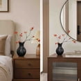thumbnail image 4 of MMJ Fluted Ceramic Vase Set of 2 Matte Black White Table Centerpiece Home Decor 8.27x5.12x5.12in With Leaves, 4 of 6