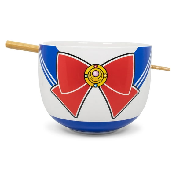Just Funky JFL-SAILMBWL-30782-C Sailor Moon Japanese Dinnerware Set | 16-Ounce Ramen Bowl, Chopsticks