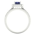 thumbnail image 4 of Clara Pucci 14K White Gold Emerald Cut 1Ct Simulated Tanzanite Engagement Ring + Matching Band - Luxury Box Included, 4 of 7