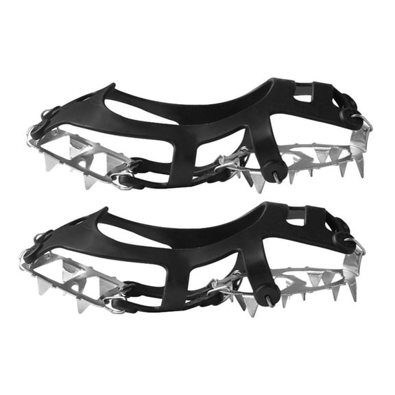 Shoe Spikes Ice Crampons Spikes Ice Grippers Shoe Crampons Traction Cleats for Running Climbing Hiking Mountaineering Jogging M 34 to 40 Black