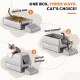 thumbnail image 4 of Stainless Steel Cat Litter Box with Scoop, Metal Litter Box High Sided, Cat Litter Box Enclosure, XL Extra Large High-Sided Litter Boxs (Anti-Urine Leakage, Include Scoop) (Grey), 4 of 7