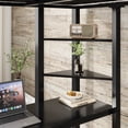 thumbnail image 5 of Alvantor Full Size Loft Bed Frame with Desk & Open Shelves, Heavy Duty Metal Bed Frame for Boys Girls Teens Black, 5 of 9