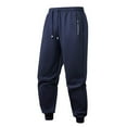 thumbnail image 2 of Mifsaly Cotton Joggers for Men Thick Warm Drawstring Elastic Waist Sweatpants Fashion Baggy Running Straight Leg Pants with Pockets Outdoor Workout Thermal Sweatsuit Blue S, 2 of 4