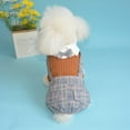 thumbnail image 4 of Xmarks Dog Wedding Suit Pet Clothes boy Dog Outfits Jumpsuit Gray Bow Shirt Top with Overalls Puppy Clothes Dog Costume, 4 of 5