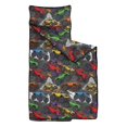 thumbnail image 2 of Monster Cartoon Truck Black Pattern Teens Toddler Nap Mat with Pillow, Sleeping Mat Bag for Preschool Daycare 50"x20", 2 of 6