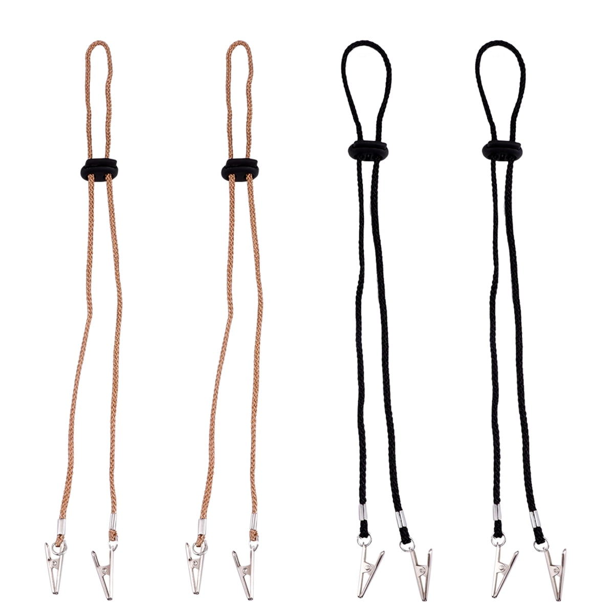 Hemoton 4pcs Bib Holder Clips Napkin Chain Cord Bibs Clips Dentists