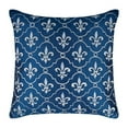 thumbnail image 1 of Funda de cojín para silla, azul rey, 40 x 40 cm, funda de cojín de seda, diseño francés Toile, flor de lis, bordado estilo rústico francés - Vainilla francesa, 1 of 8