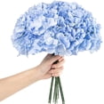 thumbnail image 2 of 10pcs Blue Hydrangea Artificial Silk Flowers Full Hydrangea Flowers with Stems for Wedding Home DIY Party Shop Baby Shower Decor, 2 of 11