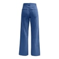 thumbnail image 6 of WTOBBY Women's High Waist Straight Leg Loose Fit Casual Trousers, Denim Jeans Style for Everyday Comfort and Versatile Styling,Blue L, 6 of 6