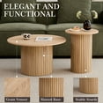 thumbnail image 6 of Round Nesting Coffee Tables Set 2 Piece for Living Room, Tall Boho Circle Side Tables with Fluted Drum Design, Small Table Set for Bedroom Apartment, 6 of 9