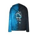 thumbnail image 6 of IROINNID Women's Long Sleeve Hoodie Mid-Length Print Loose Color Contrast Rose Tops Sweatshirts, Sky Blue, 6 of 6