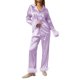 thumbnail image 5 of VISgogo Pijamas para Mujer, Decoración de Plumas, Manga Larga, Cuello de Solapa con Botones, Tops + Pantalones, Conjunto de Pijama VISgogo moda, 5 of 9