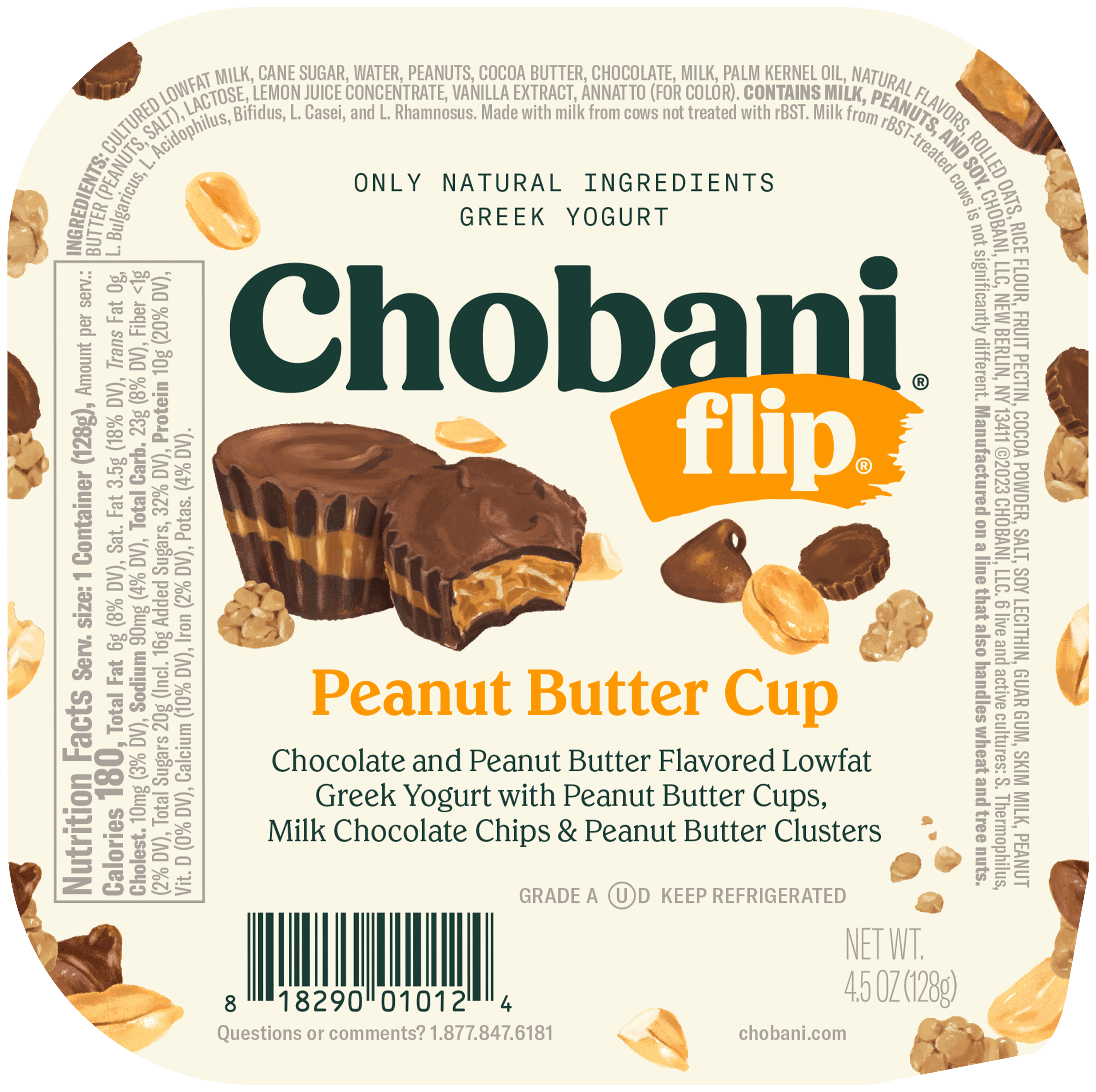 Chobani Flip Low-Fat Greek Yogurt, Peanut Butter Cup 4.5 oz