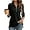 Black, variant on Womens Tops Casual 3/4 Length Sleeve V Neck Shirts and Blouses Zipper Collar Women Polo Shirts,Black L
