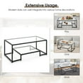thumbnail image 4 of Canddidliike Modern 2-Tier Rectangular Coffee Table with Glass Table Top-Black, Dining Coffee Table for Living Room and Office, 4 of 8