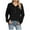 Black, variant on Plain Pullover Hoodies for Women 2025 Fall Winter Long Sleeve Button Ribbed Hooded Sweatshirt Pullover Tops