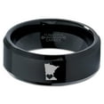 thumbnail image 2 of Tungsten Minnesota North Star State Heart Band Ring 8mm Men Women Comfort Fit Black Beveled Edge Polished, 2 of 4