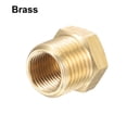 thumbnail image 4 of Brass Pipe Fitting Reducer Adapter 1/4" BSPP Male x 1/8" BSPP Female for Water Oil Pressure Gauge, Pack of 2, 4 of 5
