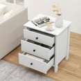 thumbnail image 2 of Gymax 3-Drawer Nightstand Wooden Bedside Table Modern Side End Table Space-Saving White, 2 of 10