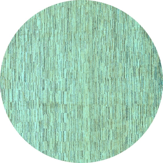 Ahgly Company Indoor Round Abstract Light Blue Modern Area Rugs, 5' Round