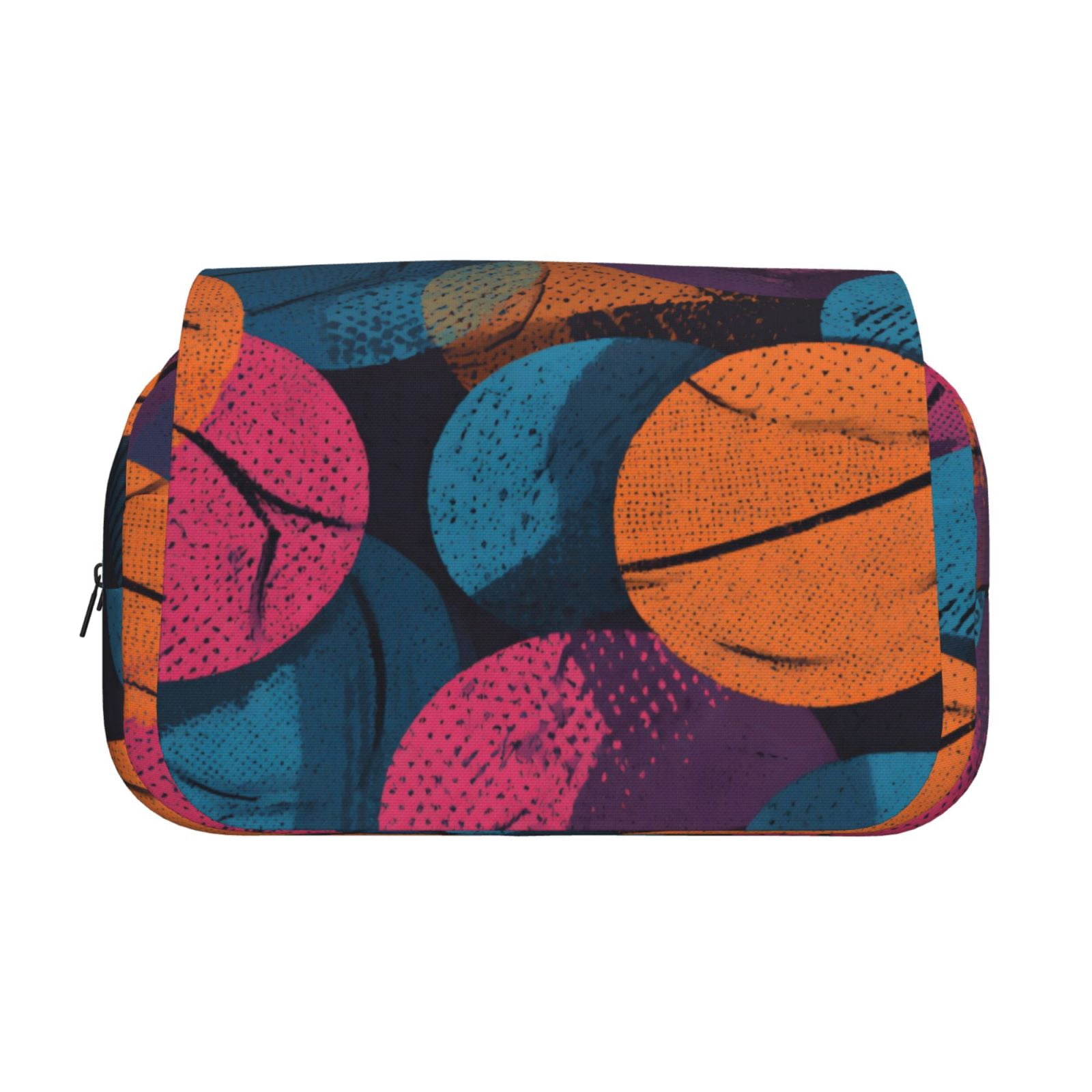 Large-Capacity Flip-Top Double-Layer Pencil Case, Multi-Functional Pocket Pen Case, Durable Stationery Organizer Seamless Pattern Basketball Theme Cool Style