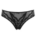 thumbnail image 1 of Lingerie Transparente en Maille pour Femmes Soutien-Gorge Brodé et String et Bas, 1 of 5