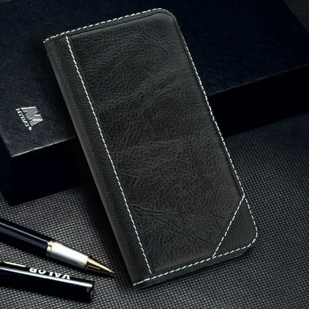 Apple Iphone Genuine Leather Apple iPhone XR (6.1 Inch) - Phone Case Genuine Leather Flip Wallet Folio Cover Stand Pouch Book MyJacket BLACK Phone Case for Apple iPhone Xr (6.1