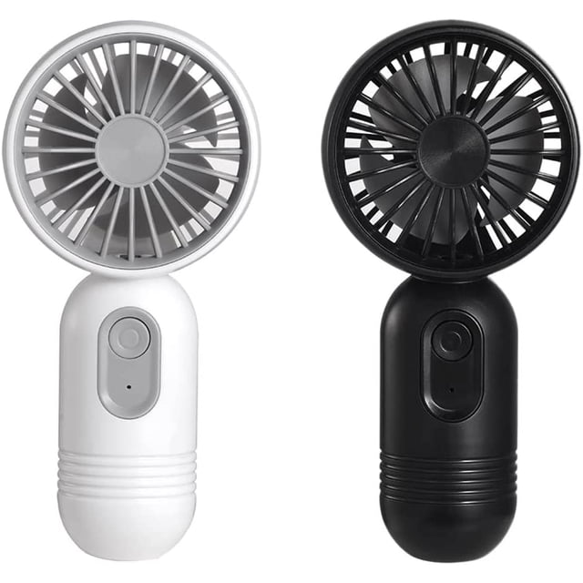 2 paquetes de mini ventiladores portátiles de mano, ventilador personal recargable por USB, ventilador de mano pequeño con pilas con 3 velocidades
